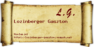 Lozinberger Gaszton névjegykártya